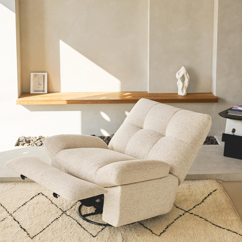 Fauteuil inclinable et pivotant Nouhaus, Blanc / Blanc