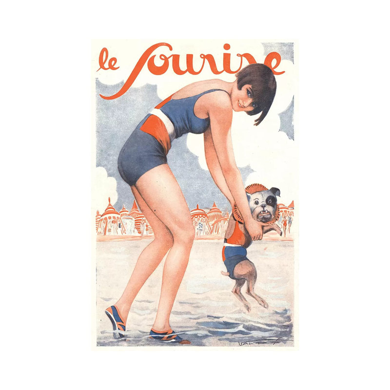 1920s Le Sourire Magazine Cover - Print on Canvas, 66.04cm H x 45.72cm W x 3.81cm D, Wrapped Canvas