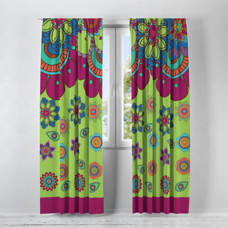 Panneaux de rideaux semi-transparents à motif floral (DSQ est fixé à 2), l 20 po x L 61 po