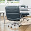 Fauteuil de direction bleu en cuir véritable avec structure en aluminium-1714349509
