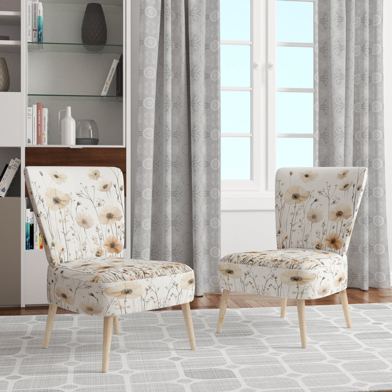 Chaise d'appoint Wildflowers - Chaise d'appoint neutre Wildflower Field I, Chaise d'appoint sans accoudoirs