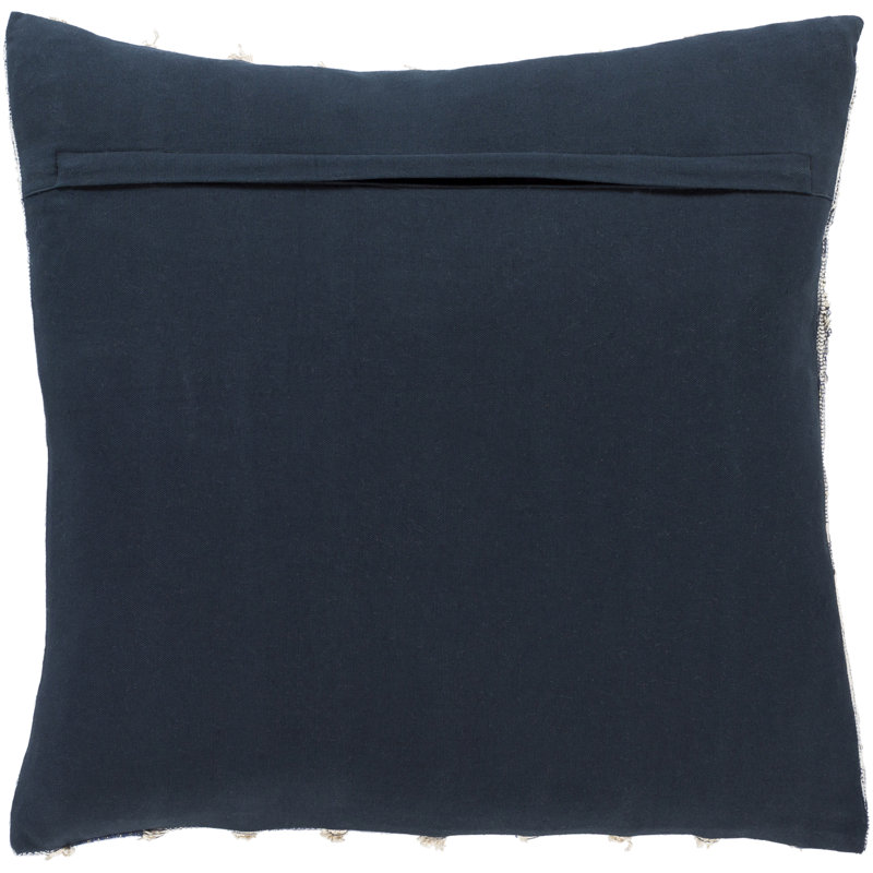 Housse de coussin en coton Lenor, 20 po x 20 po, Denim / marine