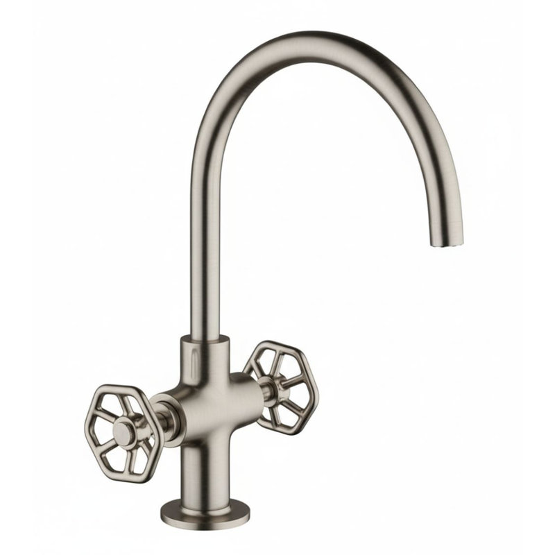 Lucia 2-handle Bathroom Faucet with Drain Assembly, Brushed Nickel