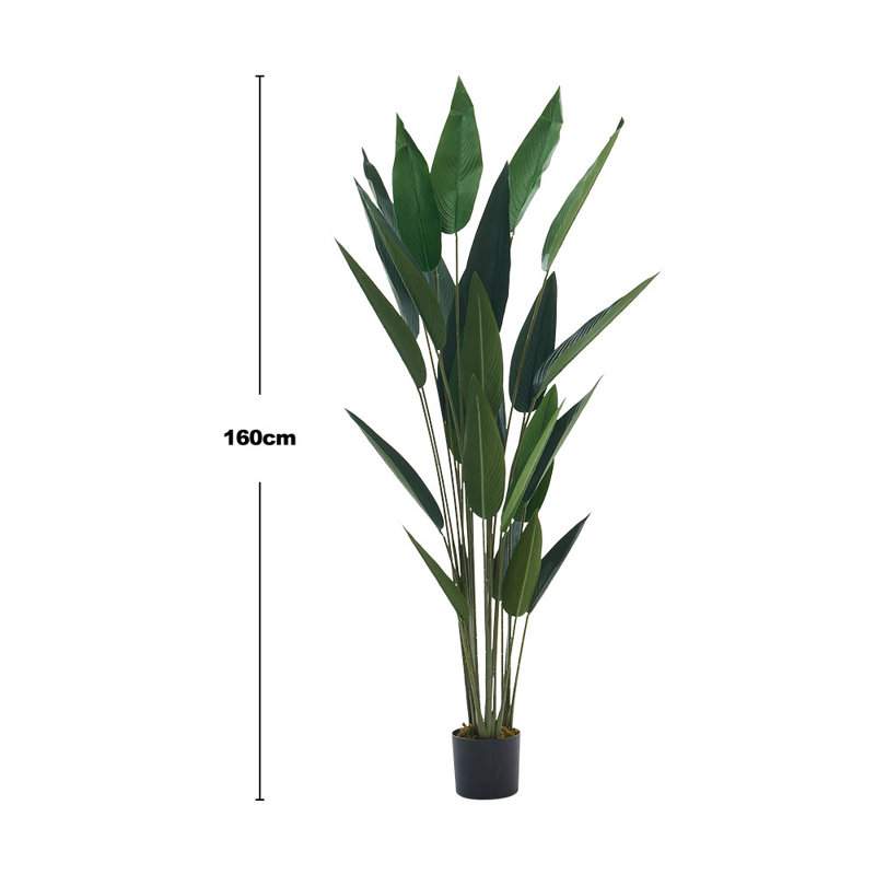 New 20 Leaves Bird of Paradise Artificial Potted Plant, 120cm H x 17cm W x 6.7cm D