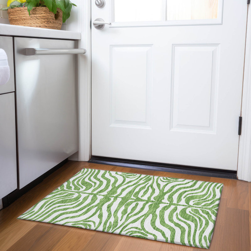 Premium Machine Washable Goulven AMF1042 Animal Print Rug, Rectangle 1'8" x 2'6"