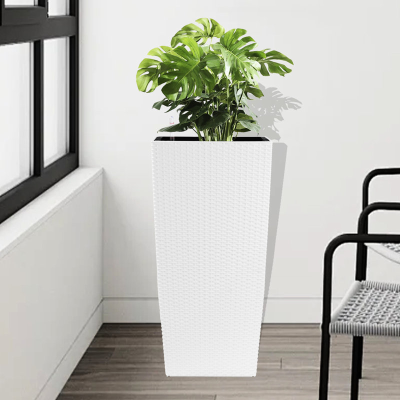 Pot à fleurs blanc en polypropylène avec arrosage automatique et racines 30 pouces carrés pour la décoration de jardin