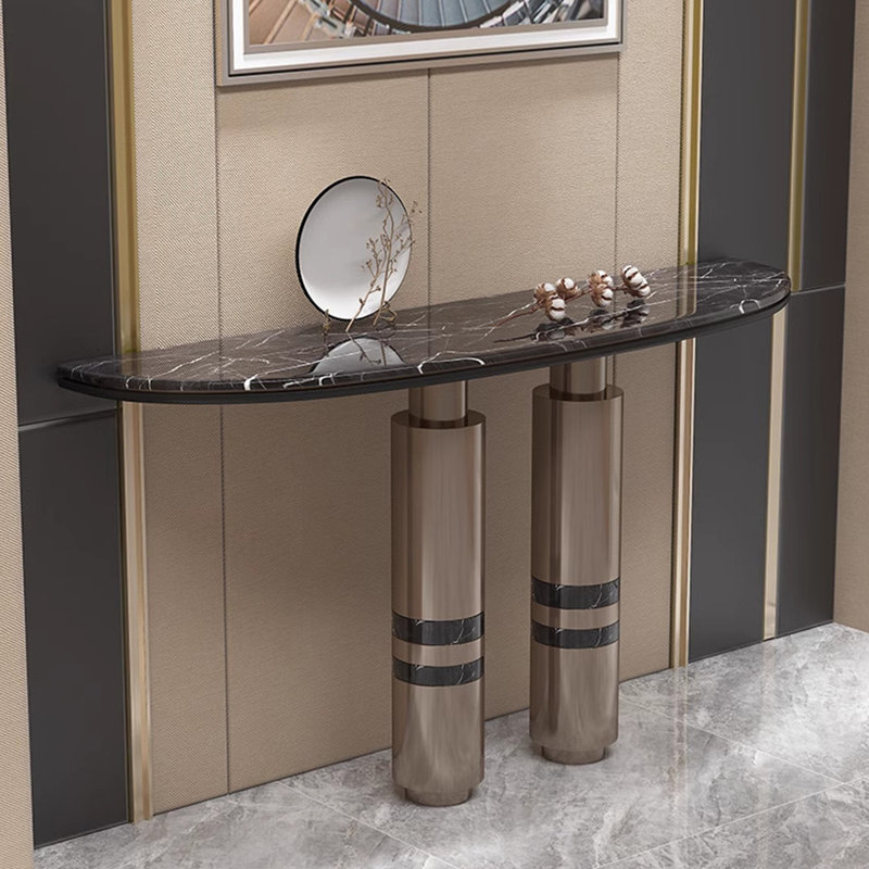 Console légère en pierre frittée de style luxueux., 33.4" H x 59" W x 15.7" D, Bronze