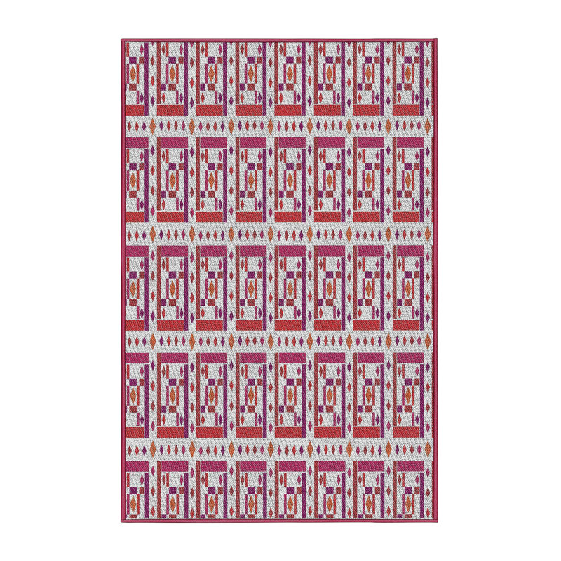 Tapis noir/zone orange à motifs, Rectangle 2 pi x 3 pi