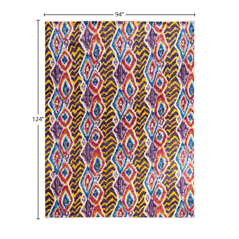Contemporary One-of-a-Kind Rectangle 7'10" X 10'4" Hand Knotted Area Rug