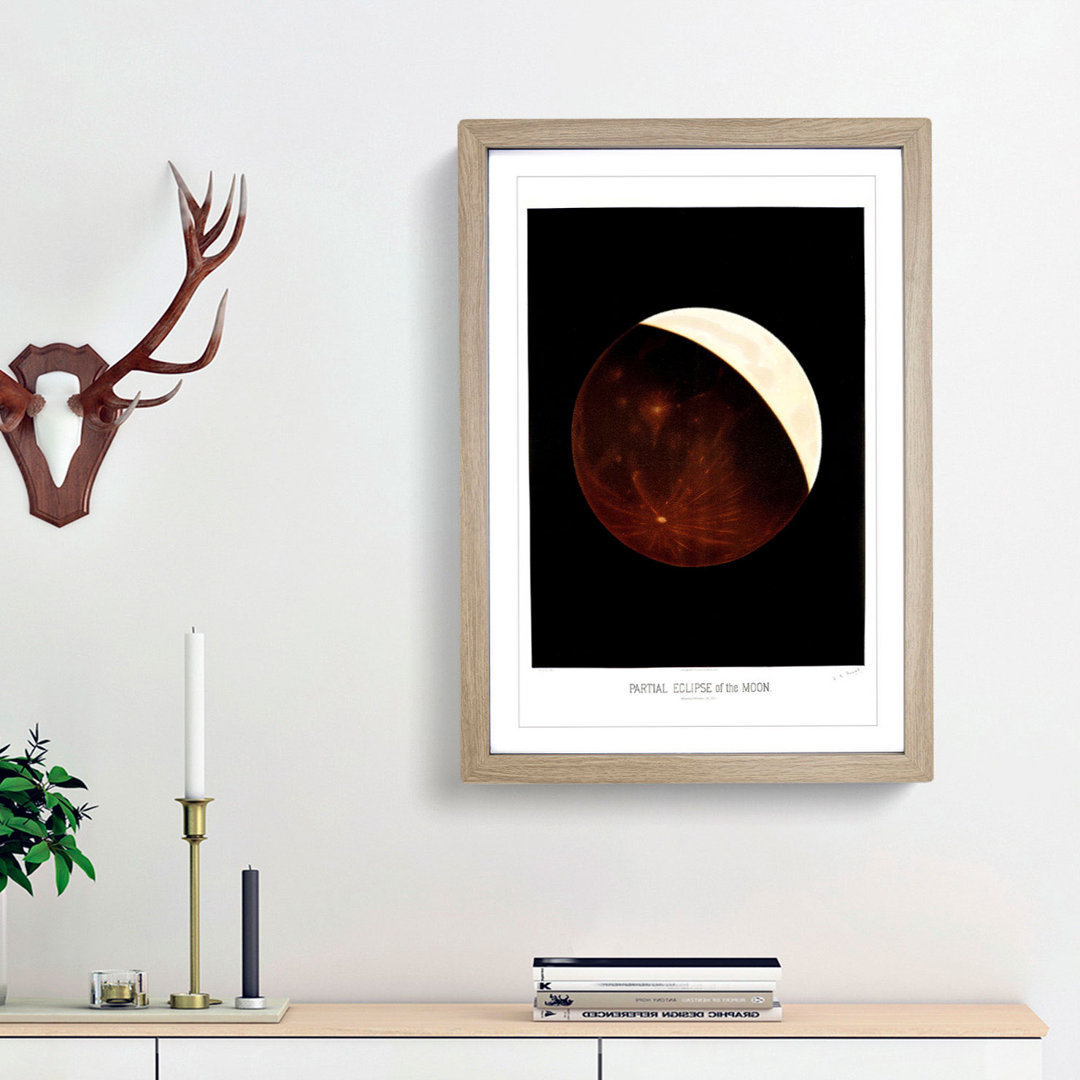 Partial Eclipse of the Moon by E. L. Trouvelot - Framed Print