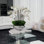 Multiple Stems of Phaleanopsis Orchids Centerpiece in Planter
