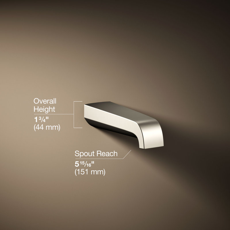 Pitch Wall-Mount Bath Spout, Brushed Nickel