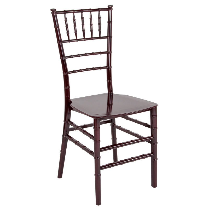 Elegant Mahogany Brown Resin Chiavari Stackable Chair