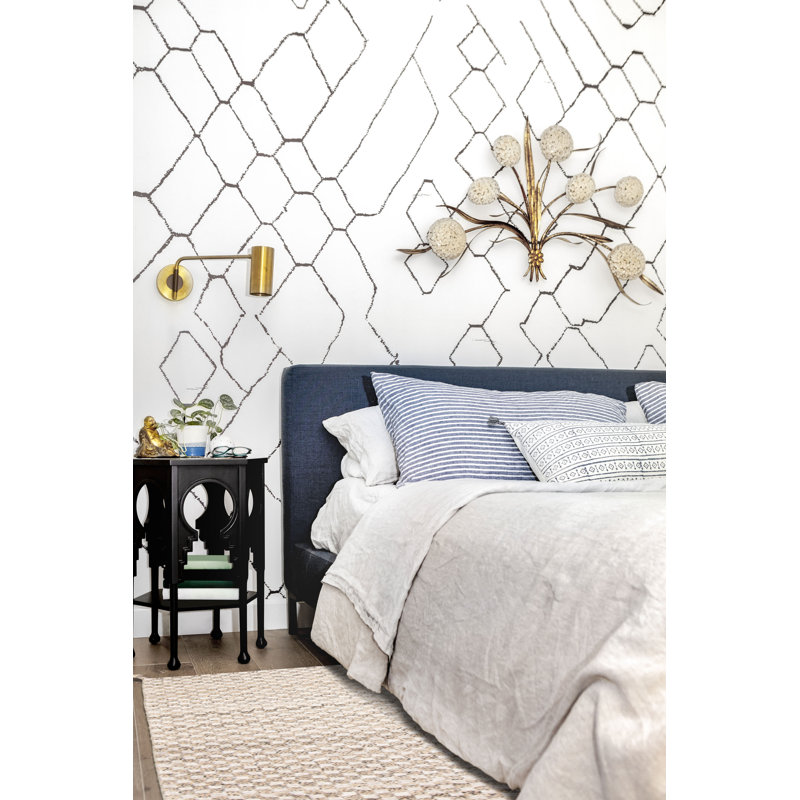 Tapis rectangulaire nouvel âge en laine brun clair unique 5 pi 1 po x 8 pi Brangan