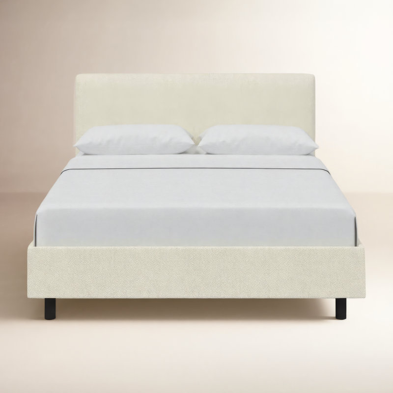 Lit plateforme tapissier Pyburn, Très grand californien, Milsap Canvas Sustain® Tweed