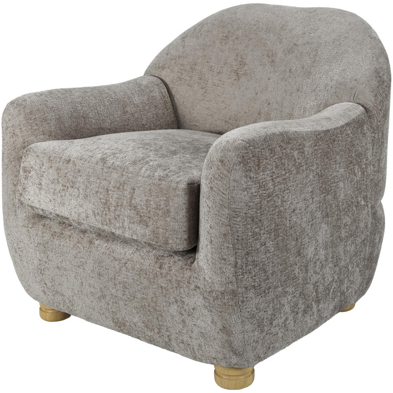 Chaise d'appoint Merrilyn, Polyester gris, Brun