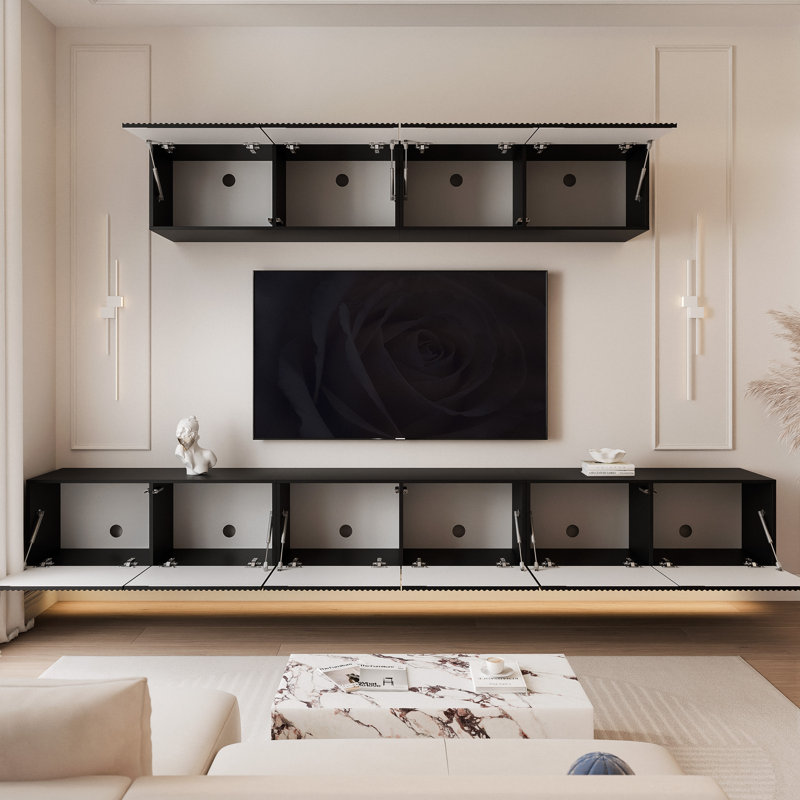 Unfinished TV Stand for TVs up to 88", Black