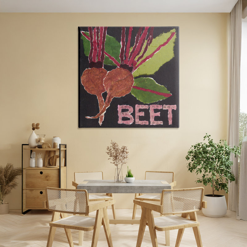 Toile de légumes racines de betteraves, design par Nancy Overton, H 36 po x l 36 po