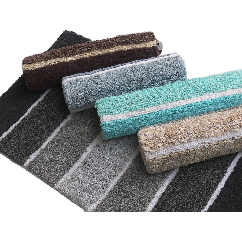 Tapis pour salle de bain Cervantez, Gris / Beige, L 24 po x L 40 po