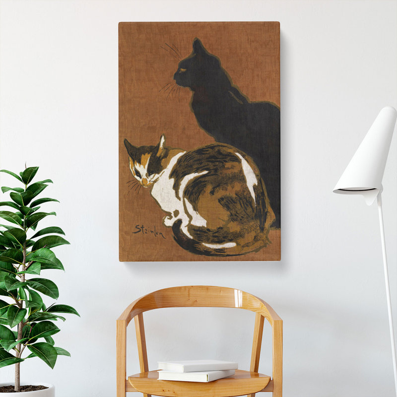 Two Cats by Theophile Steinlen - Wrapped Canvas, 60cm H x 40cm W x 3cm D