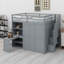 Lit mezzanine avec garde-robe, bureau et tablettes-1583836306