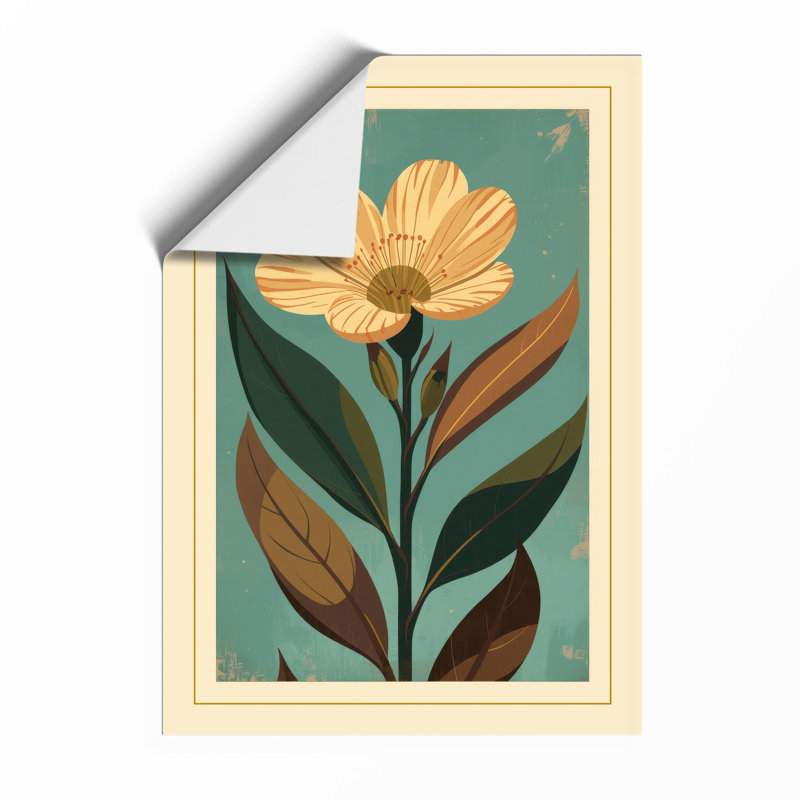 Pale Bloom In Teal Botanical - Print, Unframed, A1 - 84.1 x 59.4 cm