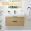 Livia 36" Wall-mounted Single Bathroom Vanity with White Artificial Drop-in Sink with Mirror