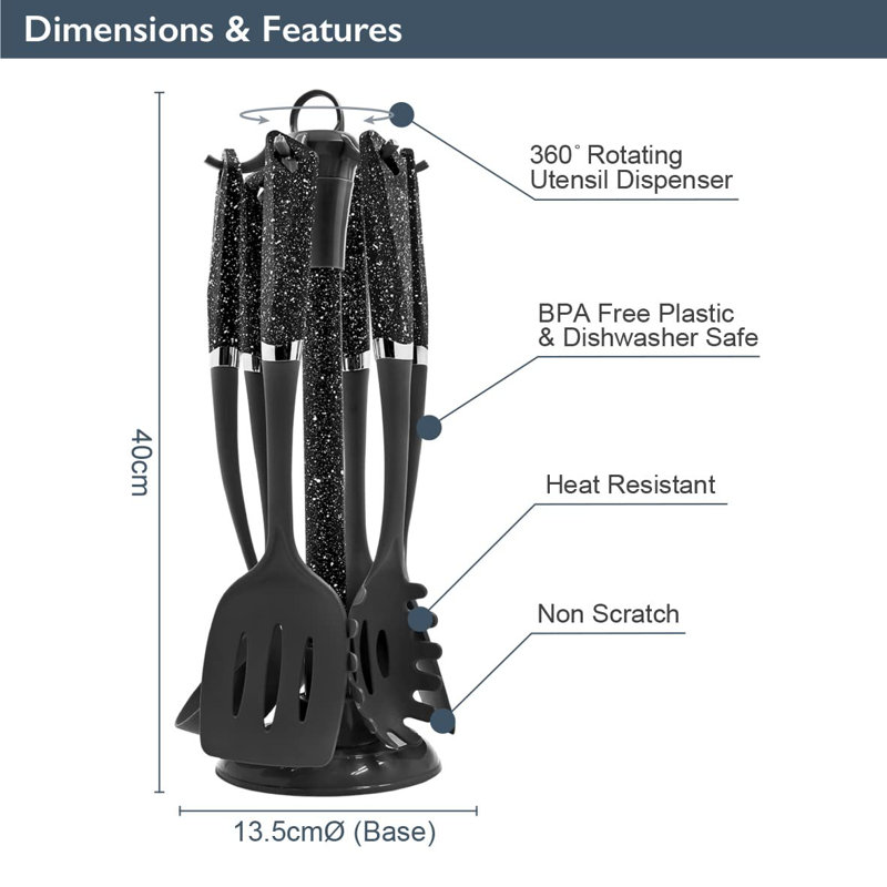 6-Piece Kitchen Utensils Set, Black
