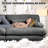 Cloud Couch Sleeper Sofa With 1 Ottoman, Chenille 4-Seater Sectional Sofa Bed Include Lumbar & Throw Pillows-512159668-512159689