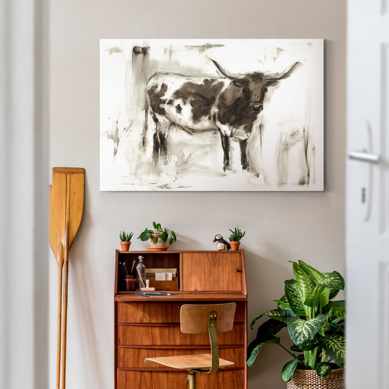 " Longhorn Study I ", 27" H x 18" W x 1" D