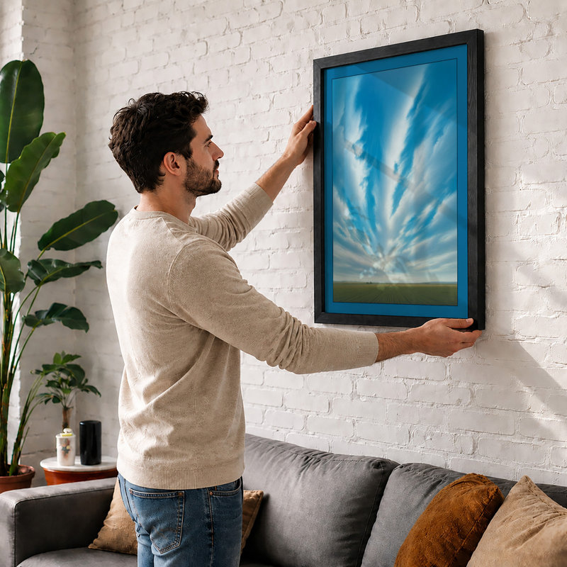 Expansive Sky Scandinavian - Framed Print, Walnut, A4 - 29.7 x 21.0 cm