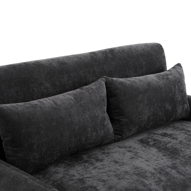 Aniyla 2 Seater Chenille Sofa Bed, Gray