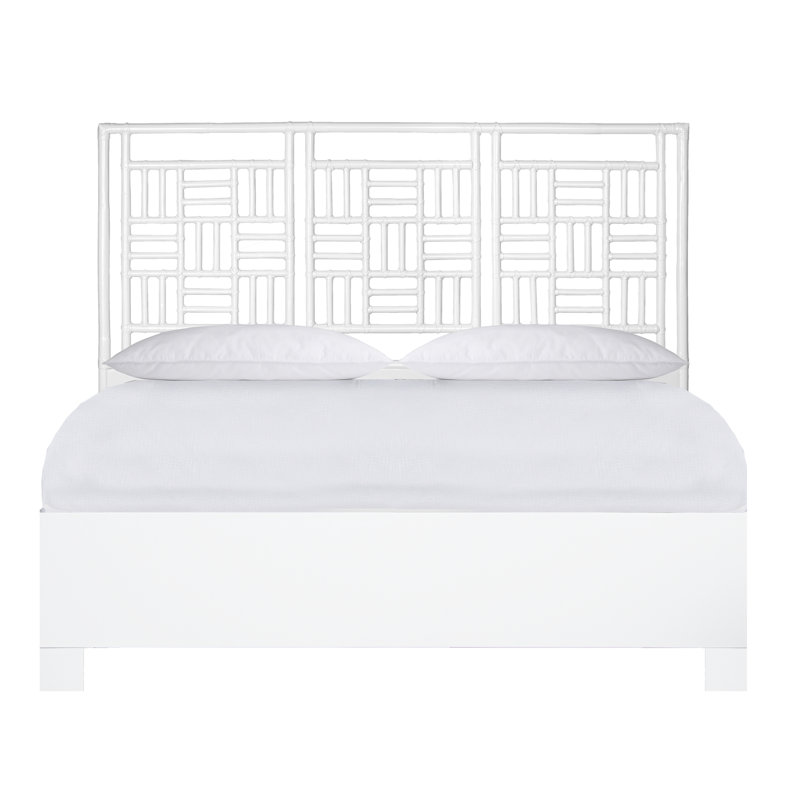 Finn Queen Bed, Pool Blue, White, King