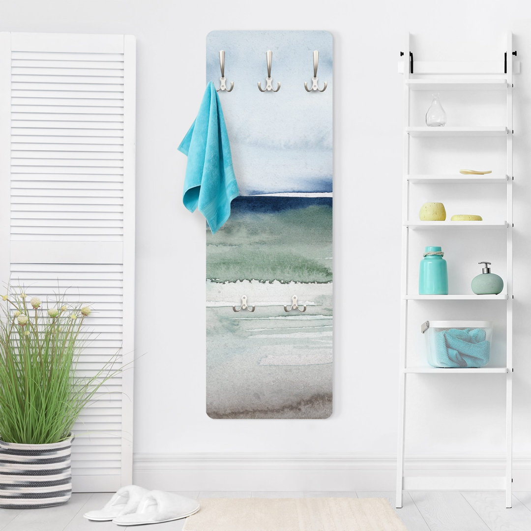 Ocean Waves I Wall Mounted Coat Rack