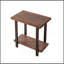 Table de bout industrielle à 2 niveaux, table d'appoint en bois massif avec plateau de table en pin vieilli et pieds en bois d'hévéa, table de chevet avec rangement pour le salon
