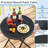 3 PCS Folding Patio Bistro Set with Tempered Glass Coffee Table & 2 Patio Chairs