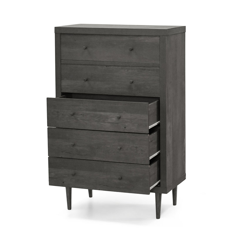 Commode à 5 tiroirs, Gris
