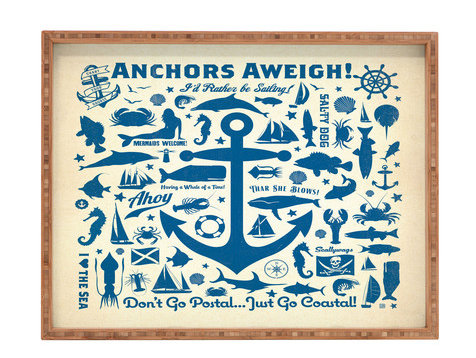 "anchors aweigh" , impression encadrée, H 12 po x l 12 po x P 1 po