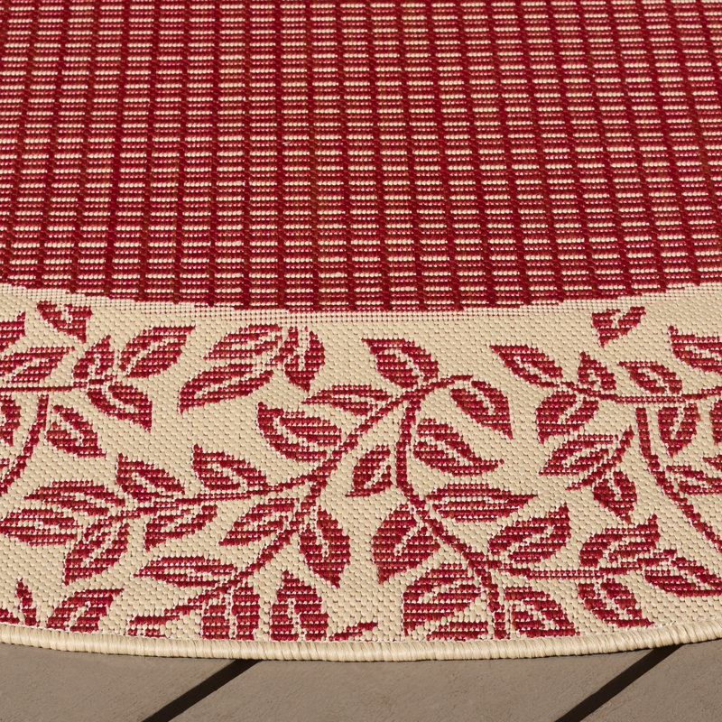 Herefordshire Performance Geometric Indoor/Outdoor Area Rug, Round 6'7"