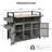 Wicker Outdoor Storage Cabinet On Wheels With Tempered Glass Top-2012836264