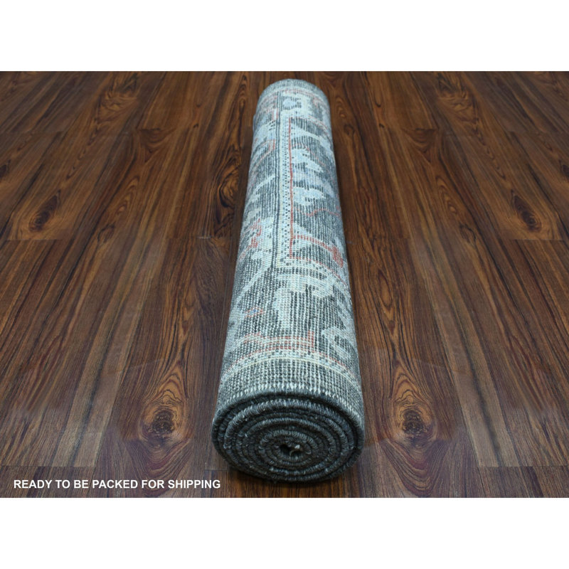 Briance One-of-a-Kind Runner 2'9" X 9'8" New Age Runner Wool Area Rug in Grey