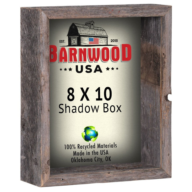 Laraine Weathered Gray Wood Matte Shadow Box Picture Frame, 8" x 10"