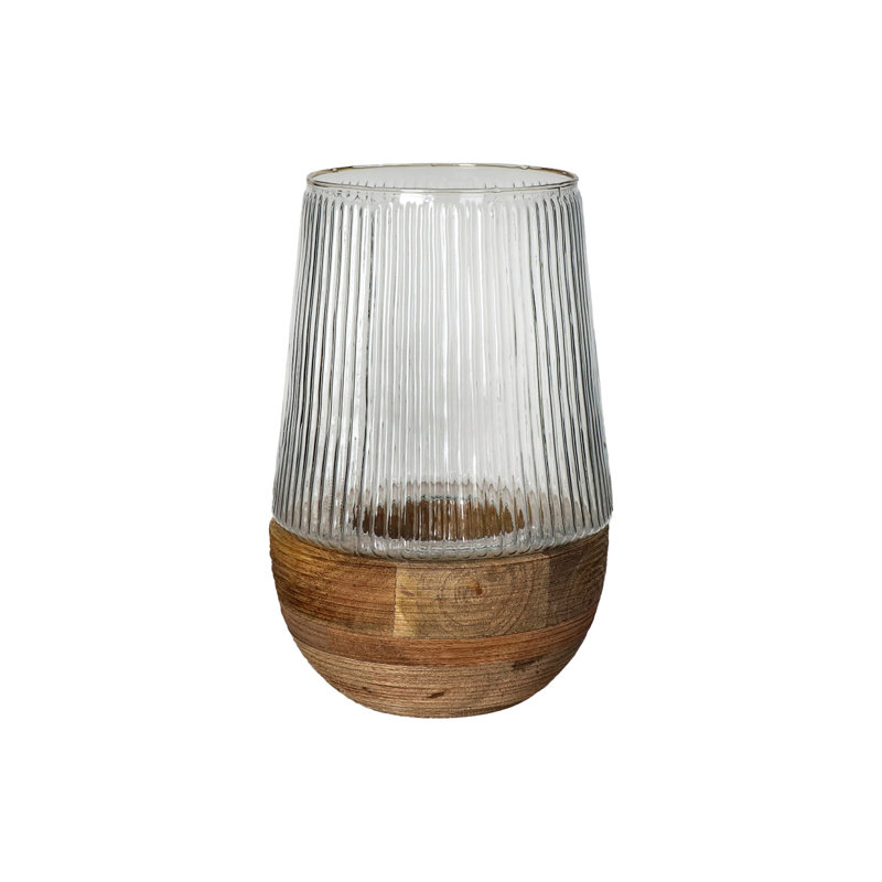 Arbre  Hurricane/Vase Mango Wood Lg, 11.22" H x 7.28" W x 7.28" D, Natural