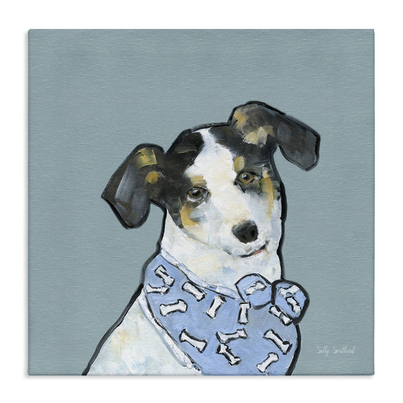 «Dog with Bone Bandana», art mural par Sally Swatland, H 36 po x l 36 po