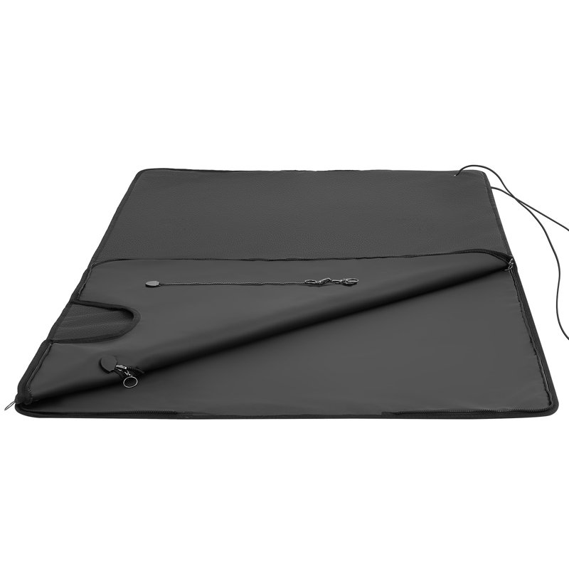 Couverture de sauna infrarouge avec emmanchures, sac de sauna portable 180 x 89 cm, chauffage uniforme pour une utilisation à domicile, température et minuterie réglables, housse chauffante en cuir PU avec doublure en serviette, sac de transport, noir