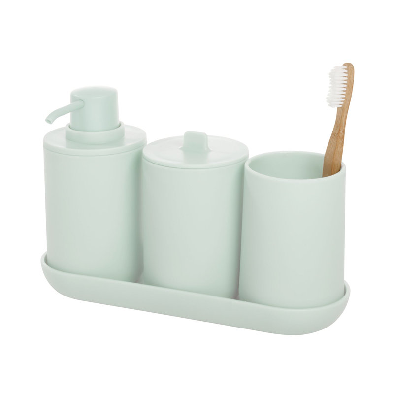 Ensemble d'accessoires de salle de bain 4 pièces The Cade, Teinté vert