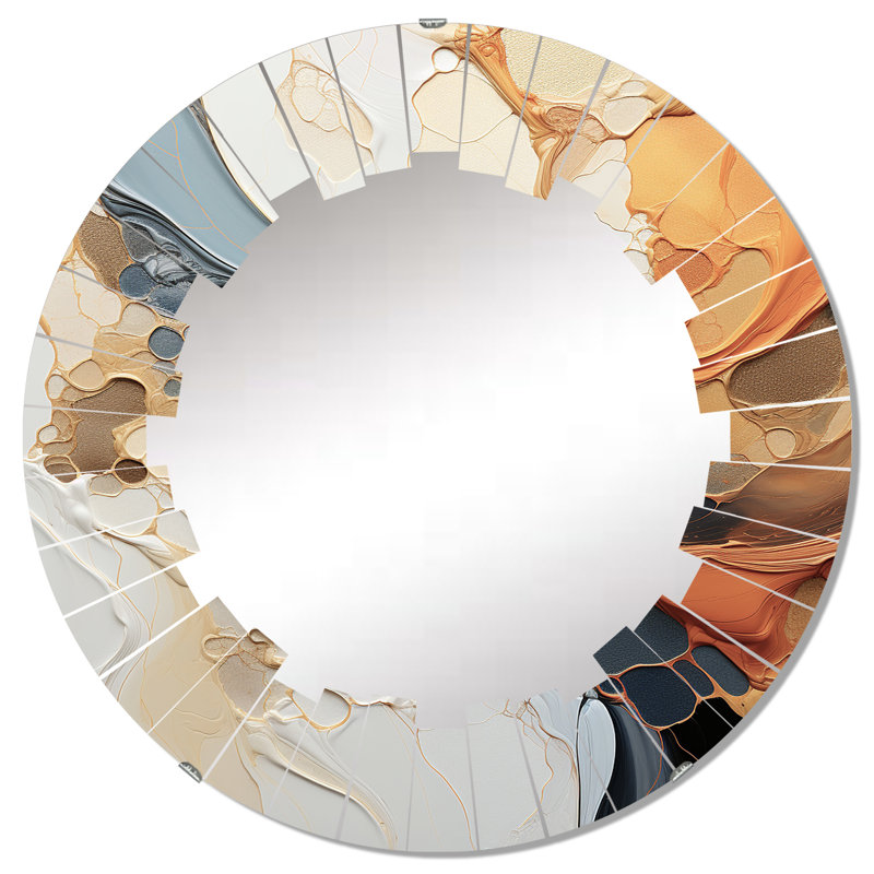 Ritona - Miroir mural moderne rond, 32 po x 32 po