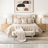 Camellia Field Chenille Accent Bench - Champagne
