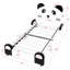 Lit simple mignon en forme de panda avec bords rembourrés de sécurité, structure de lit en bois massif pour la chambre à coucher, tissu en velours