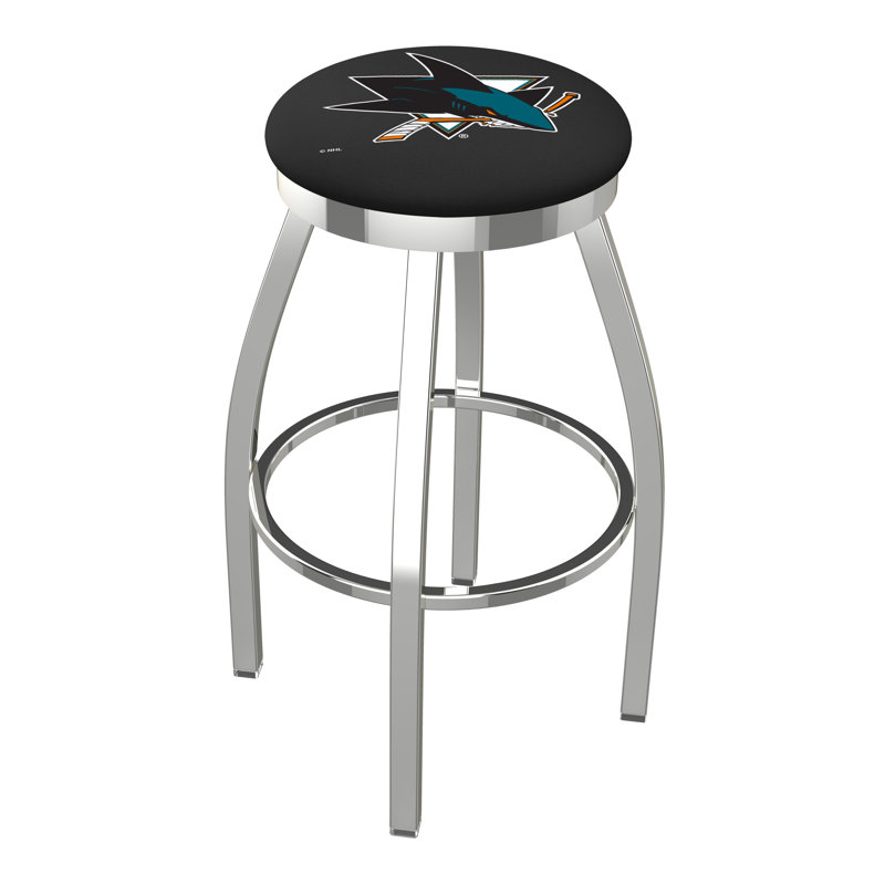 NHL Swivel Extra Tall Stool, San Jose Sharks, Chrome, "Bar Stool (30" Seat Height)"